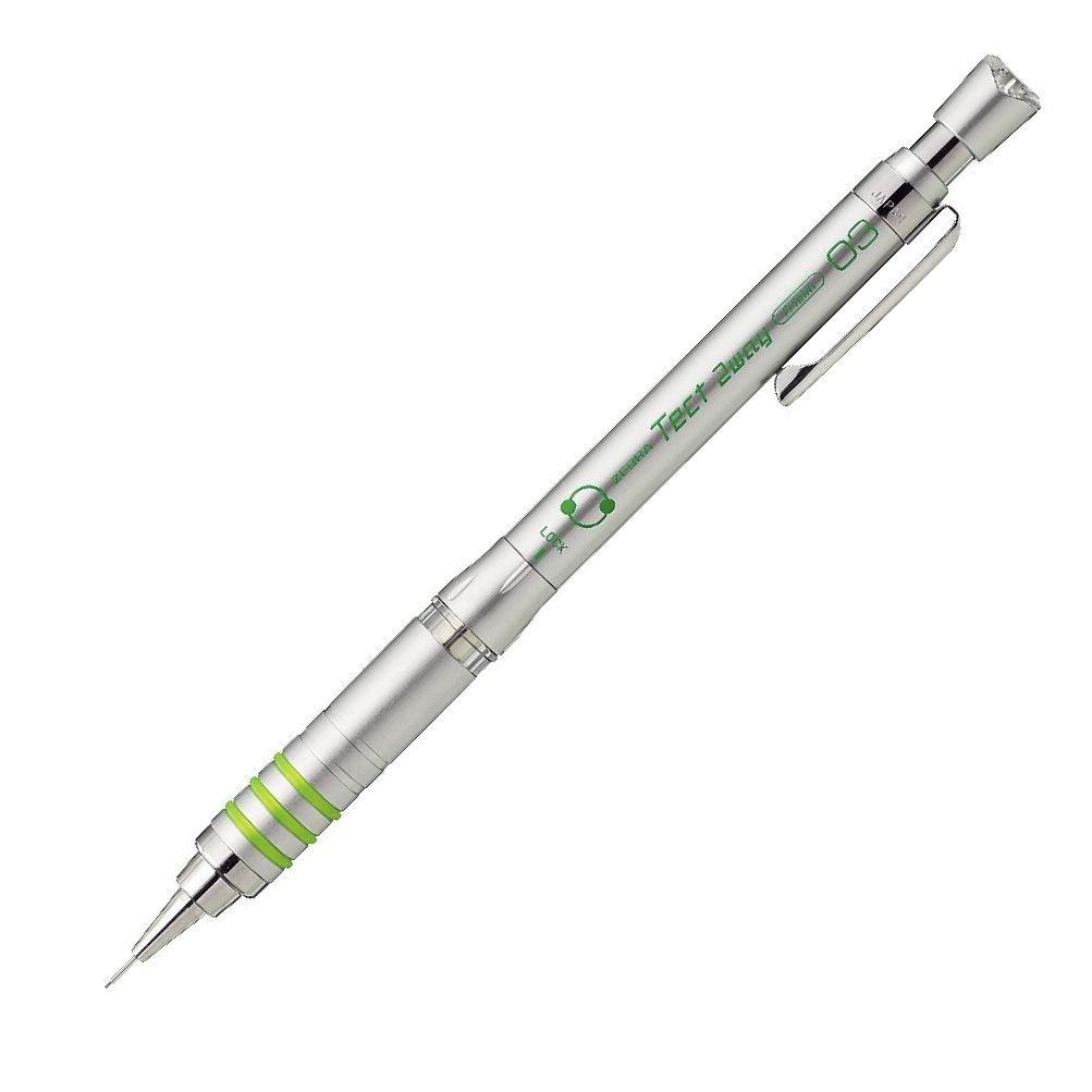 Zebra Mechanical Pencil, Tect 2 Way, 0.3mm, Silver Body (MAS41-S)