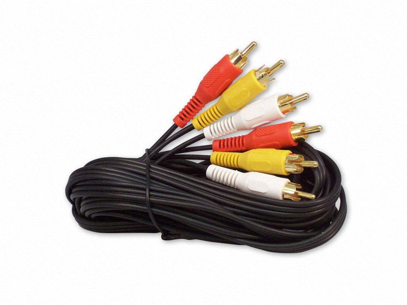 Your Cable Store 12 Foot RCA Audio/Video Cable 3 Male to 3 Male 12 Ft