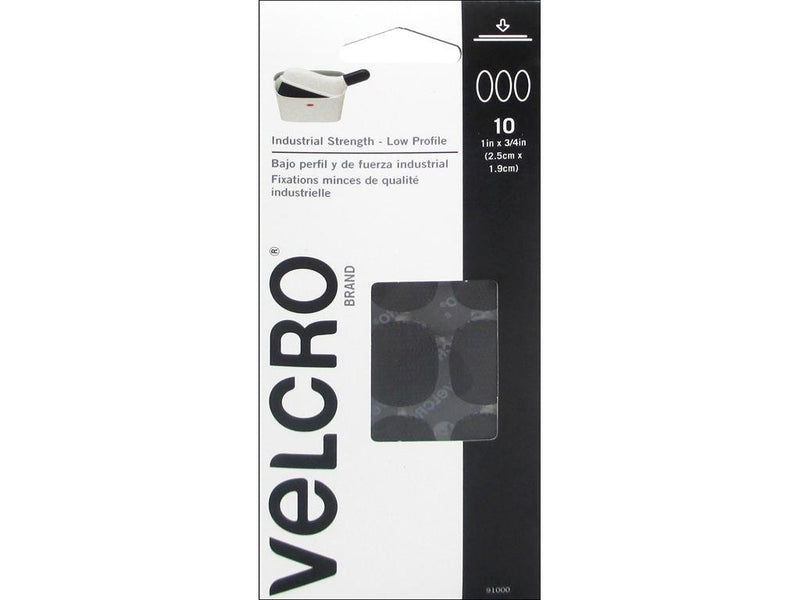 Velcro 91000 1" X 3/4" Black Spots 10 Count