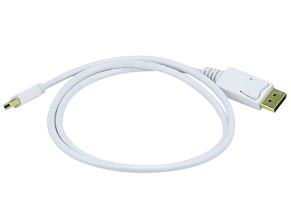 Monoprice 106006 3ft Gold Plated 32AWG Mini DisplayPort to DisplayPort Cable - White 3 Feet