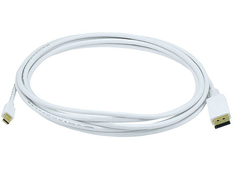 Monoprice 10FT 32AWG Mini DisplayPort to DisplayPort Cable - White 10 Feet