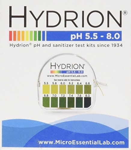 Ph. Test Tape Dispenser Hydrion Papers Strips Made for Saliva Or Urine Testing-Range Is in 2 Intervals & From 5.5 To 8.0, Check Body for Alkaline or Acid Environment, Approx. 100 Tests 1