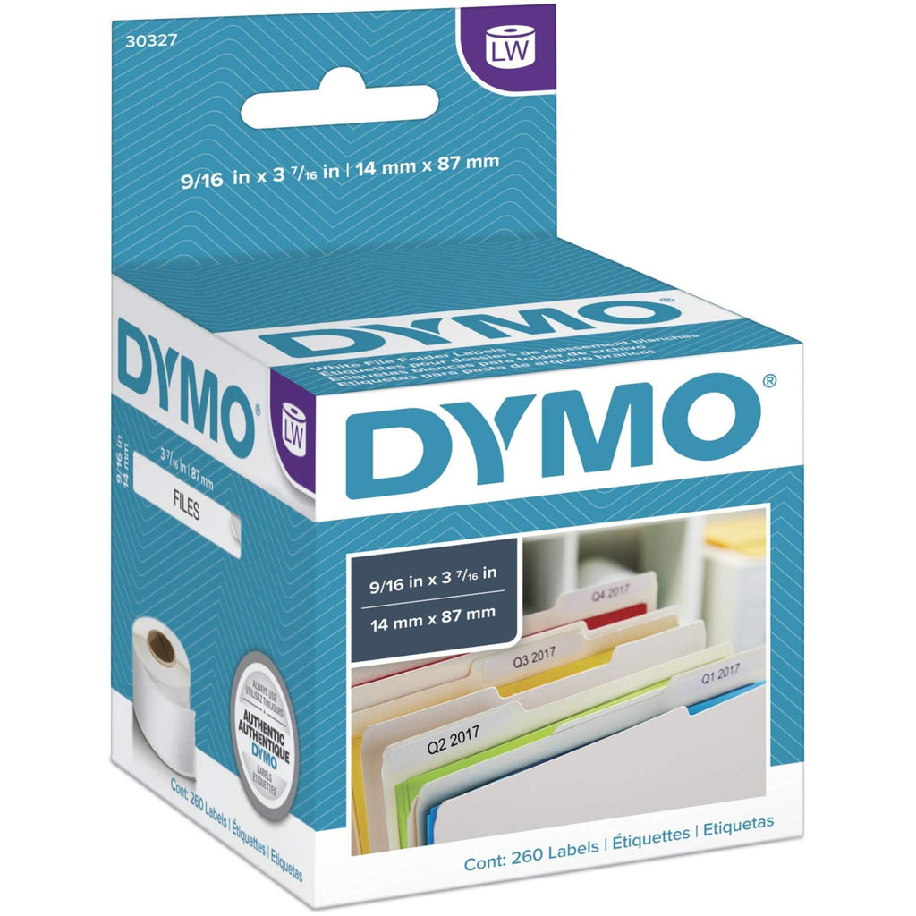 30327 1 Up File Folder Label 9/16 X 3-7/16 260 Labels by DYMO