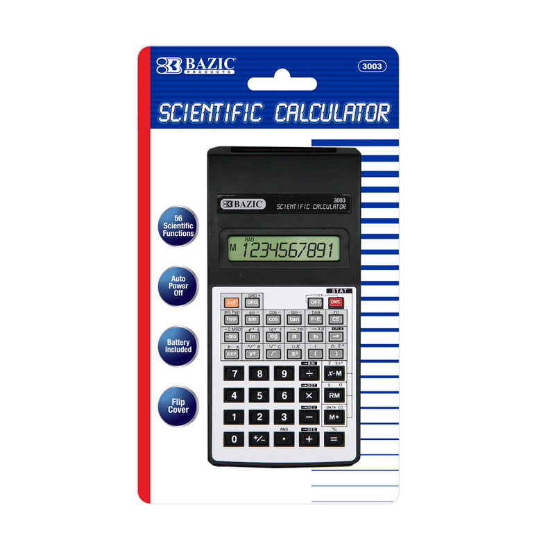 BAZIC 10-Digit Scientific Calculator w/ Flip Cover Black 1