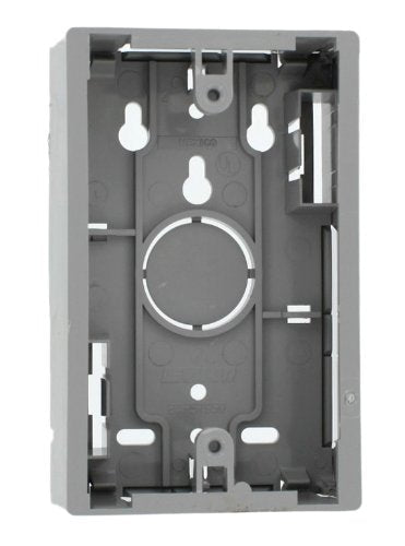 Leviton 42777-1GB Surface Mount Backbox, Single Gang, Grey, 1.45"