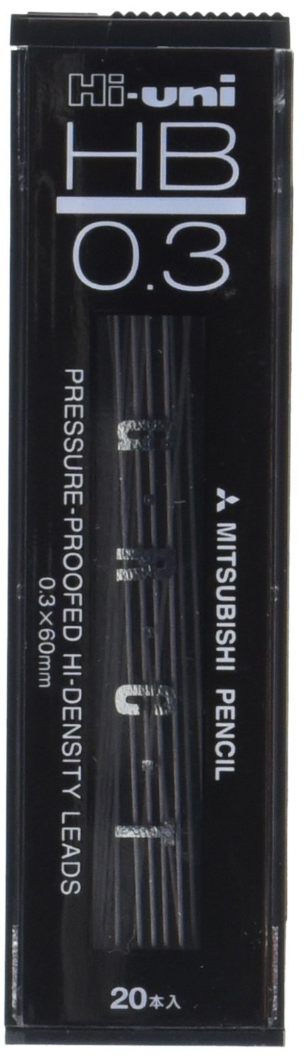 Uni Mechanical Pencil Lead Hi-Uni 0.3 mm, HB, 60 mm x 20 Lead (HU03300HB)