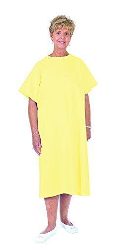 Essential Medical Supply Universal Fit Reusable Patient Gown with Ties, Yellow