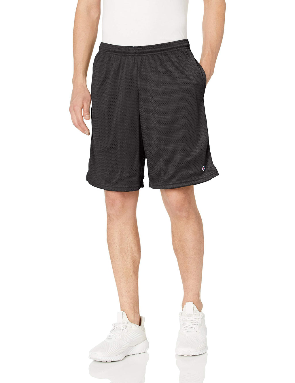 Champion Men's 9" Mesh Short, C Logo Small Black