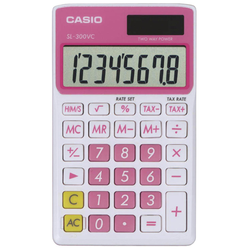 Casio SL-300VC Standard Function Calculator, Pink