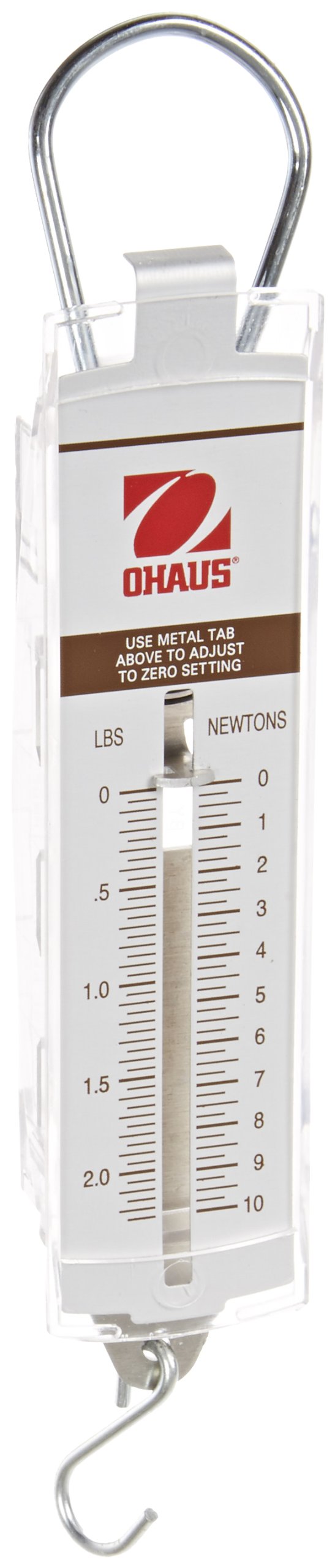 Ohaus 8003-PN Pull-Type Hanging Spring Scales, 2.25Lb. x .05Lb., 10N x 0.25N 2.25lb/10n Capacity, 0.05lb/0.25n Readability