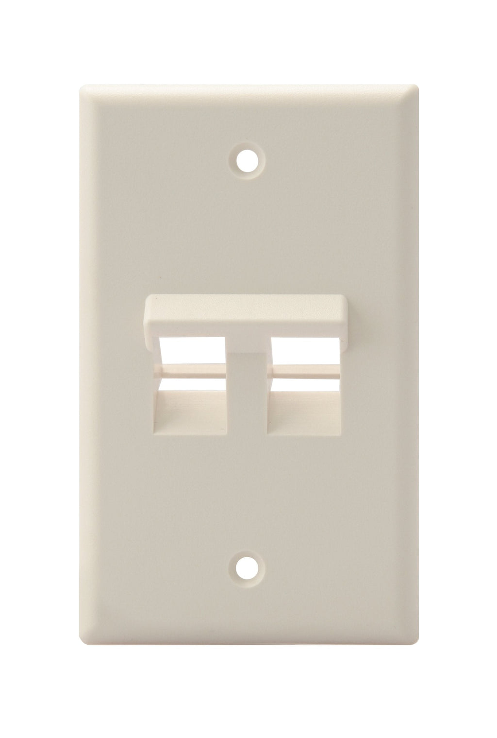 Leviton 41081-2TP Angled QuickPort Wallplate 2-Port, Single Gang, Light Almond