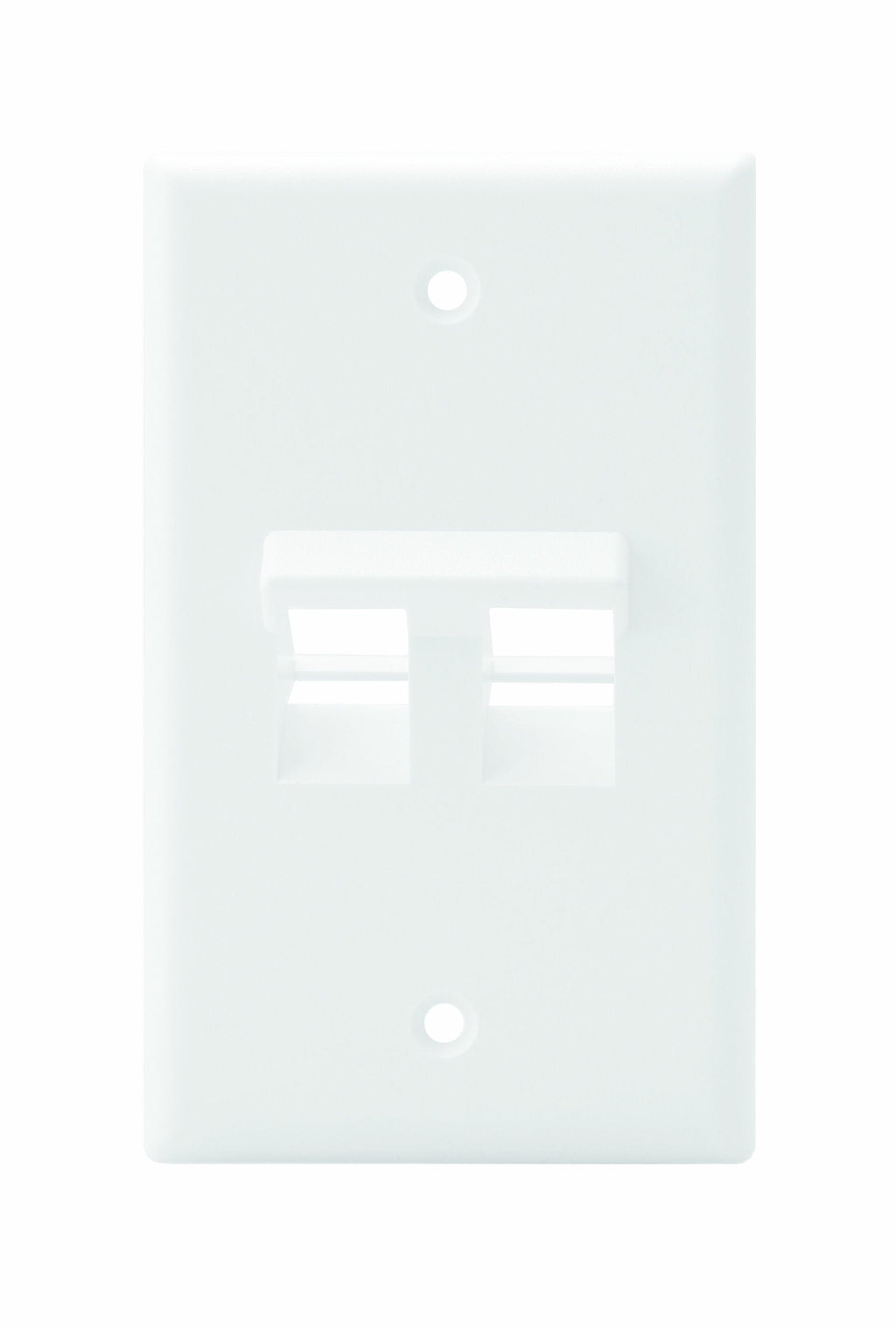 Leviton 41081-2WP Angled QuickPort Wallplate 2-Port, Single Gang, White