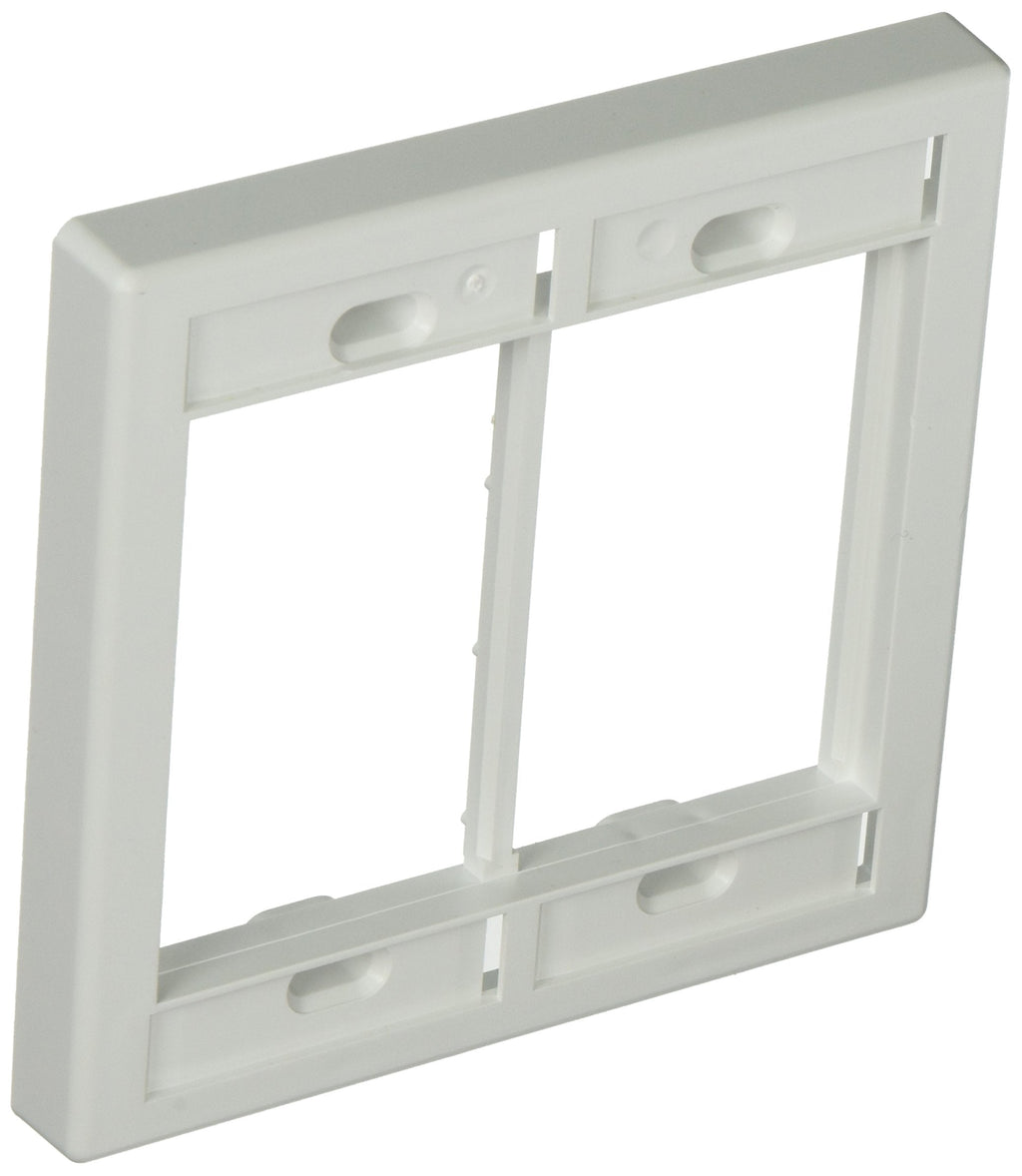 Leviton 41290-DMW Dual Gang MOS Wallplate with ID Windows, White Light Almond 4 Port