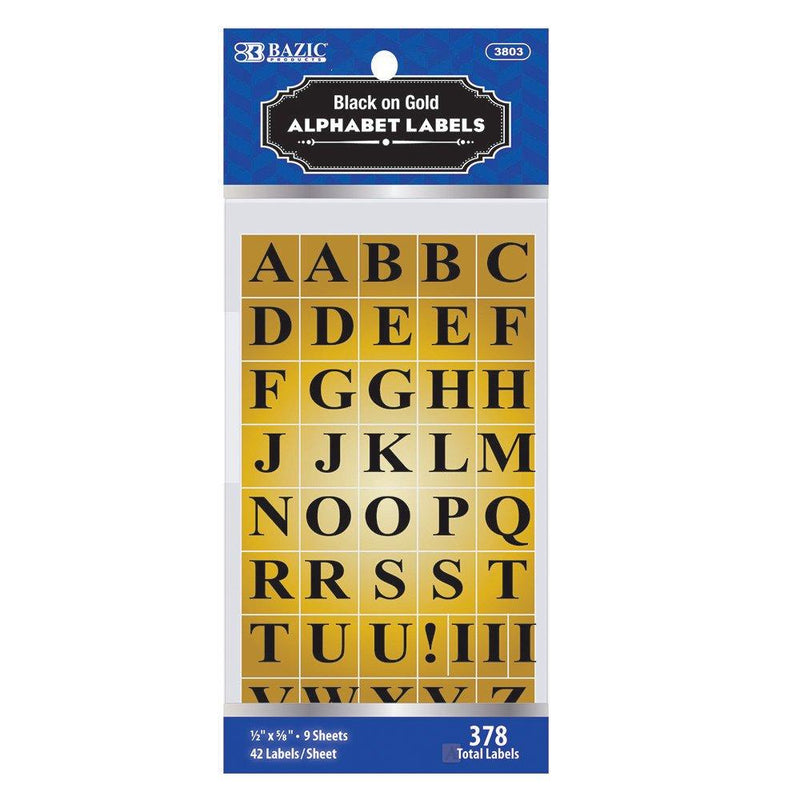 BAZIC Gold Foil Alphabet Label (378/Pack) 1