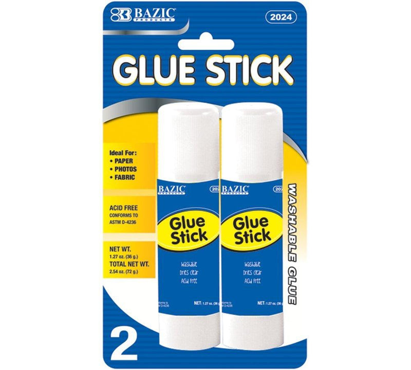 BAZIC Jumbo Glue Stick, 36 grams 1.27 ounces, 2 Per Pack White 1 Unit