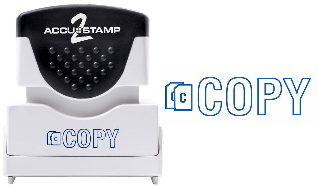 ACCU-STAMP2 Message Stamp with Shutter, 1-Color, COPY, 1-5/8" x 1/2" Impression, Pre-Ink, Blue Ink (035581)