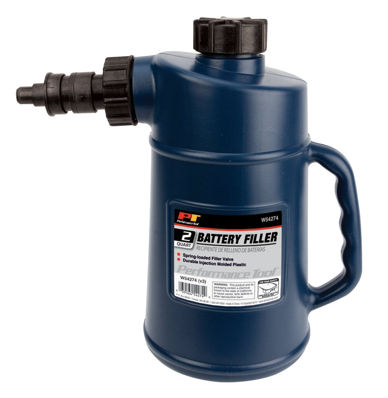 Performance Tool W54274 Battery Filler with Auto Shut Off and Drip-Free Valve, 2 Quarts Battery Filler (2QT)