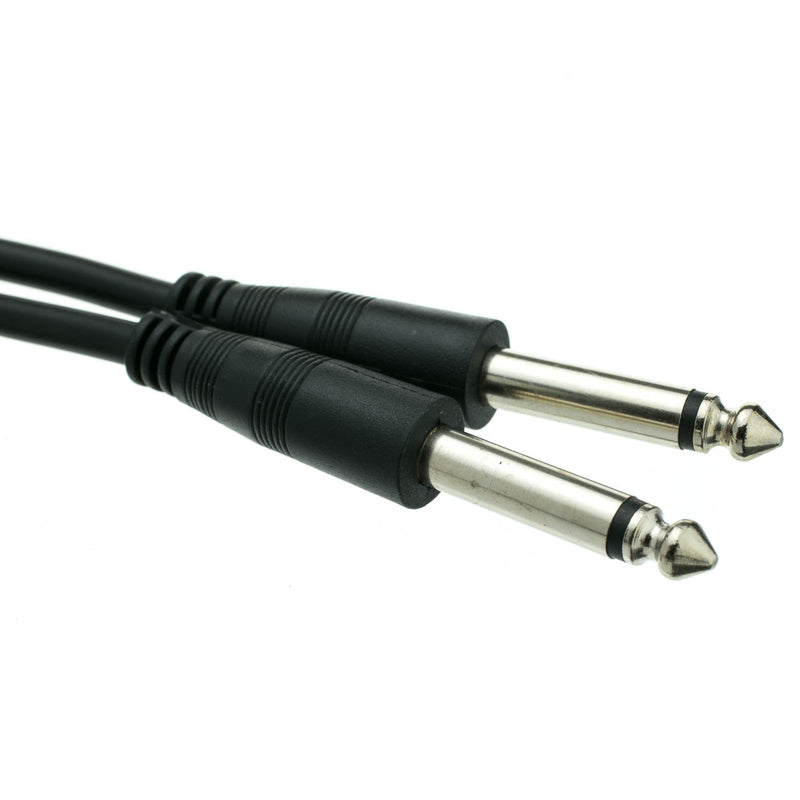 1/4 Inch Mono Patch Cable, 10 feet 1/4" Mono Male to 1/4" Mono Male Cord for Electric Instruments (Guitar, Keyboard, Amplifier, Speakers, Synthesizers), CableWholesale