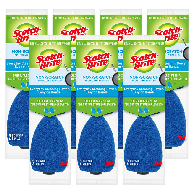 Scotch-Brite Non-Scratch Dishwand Refills, Fits All Scotch-Brite Dishwands, 14 Refills 2 Count (Pack of 7)