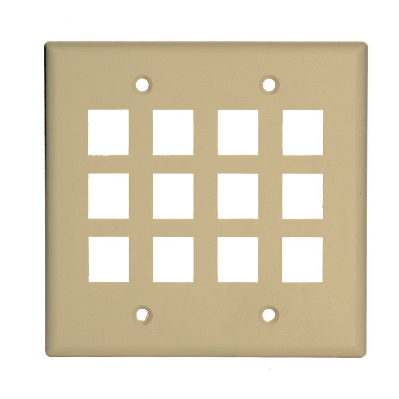 Legrand - On-Q WP3212LA 2Gang, 12Port Wall Plate, Light Almond