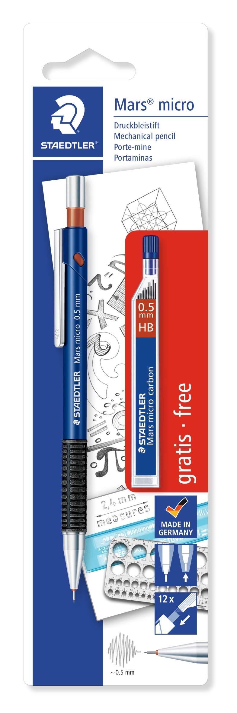 Staedtler Mars Micro 7755ABK25D Mechanical Pencil 0.5mm with Lead Tube 0.5mm with leads