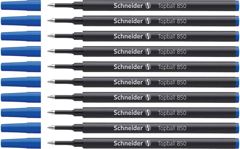 Schneider Topball 850 Rollerball Refill, Blue, Box of 10 Refills (8503)