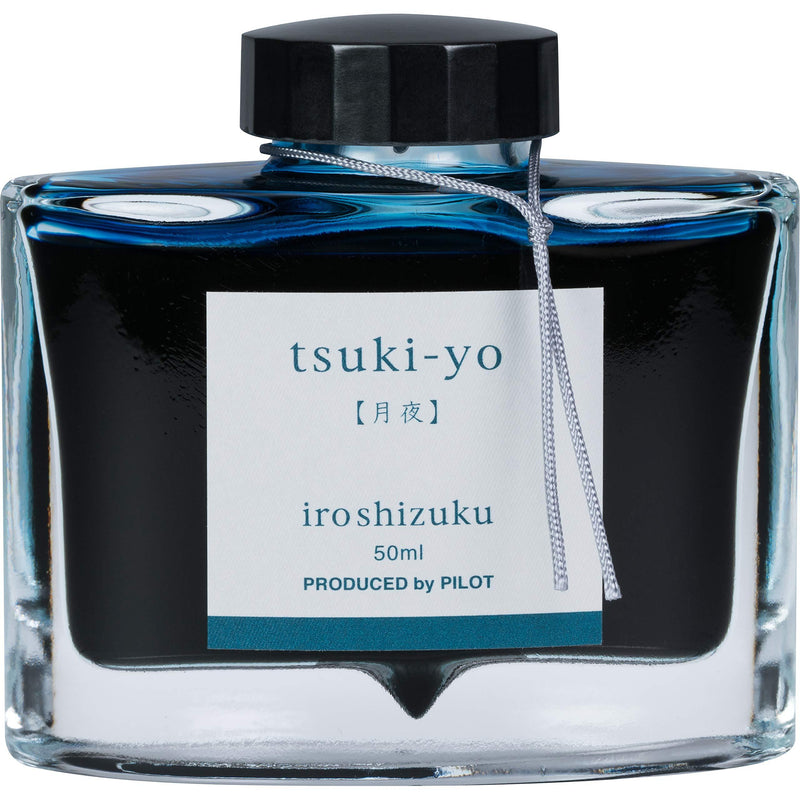 PILOT Iroshizuku Bottled Fountain Pen Ink, Tsuki-Yo, Moonlight (Teal) 50ml Bottle (69205) Deep Teal