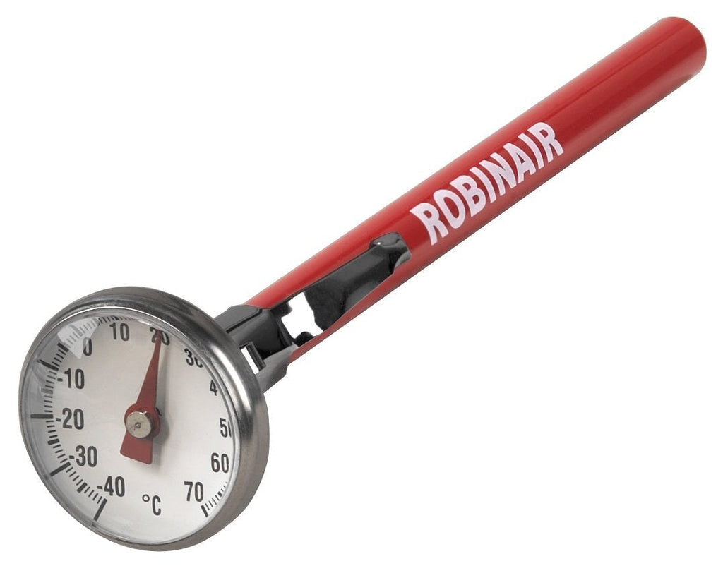 Robinair 40895 Dial Thermometer, -40Â° to +70Â°C, 1" Face