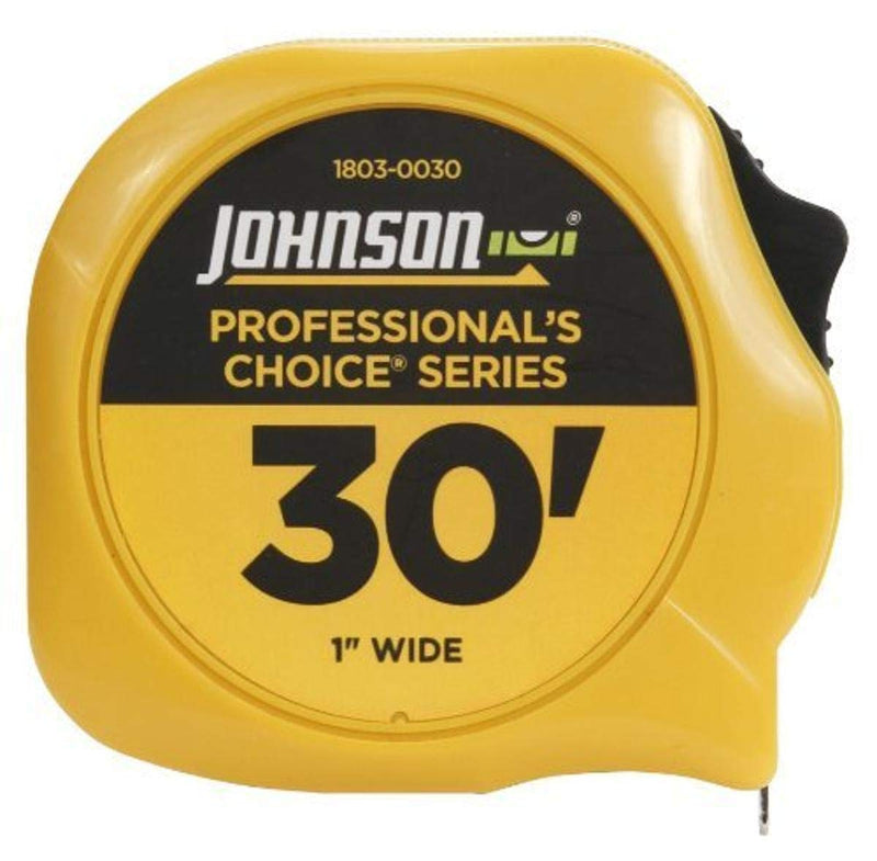 Johnson Level & Tool 1803-0030 Professional's Choice Power Tape, 30', Black/Yellow, 1 Tape
