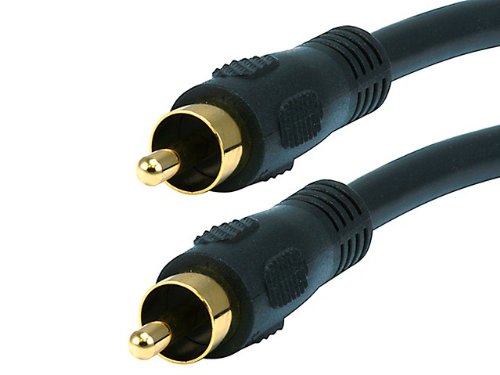 Monoprice102743 75 Ohm Digital Coaxial Audio/Video RCA Cable Black 3 Feet