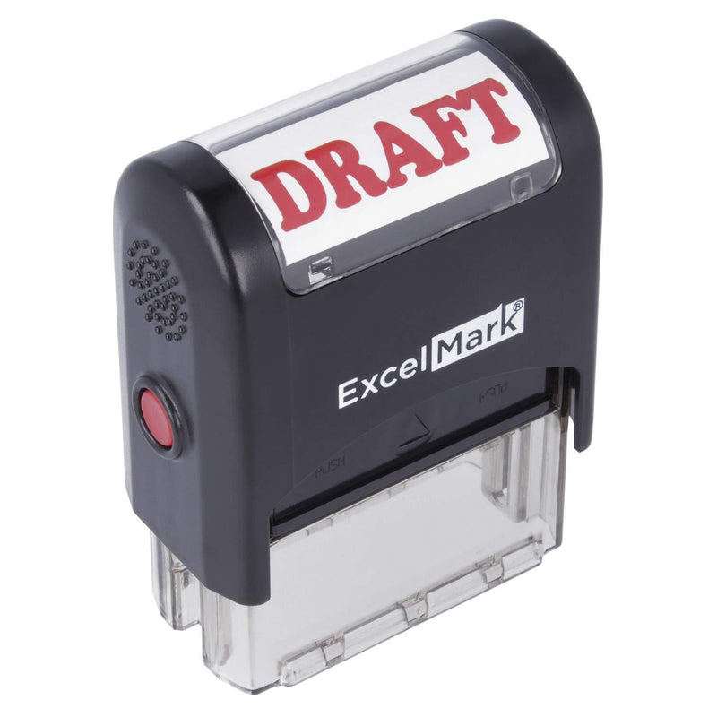 Draft Self Inking Rubber Stamp - Red Ink