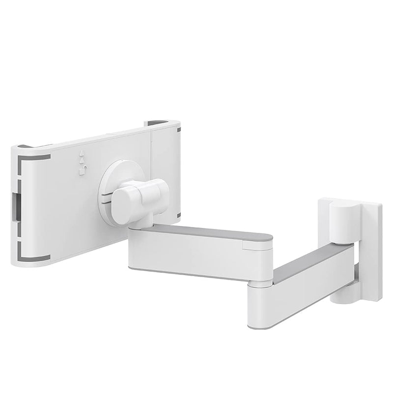 Barkan 7 - 12 inch Full Motion - 4 Movement Tablet Mount for Wall & Cabinet 3 lbs White Firm Tablet Clamp 360 Degree Rotation (T54) Wall Mount, Full Motion