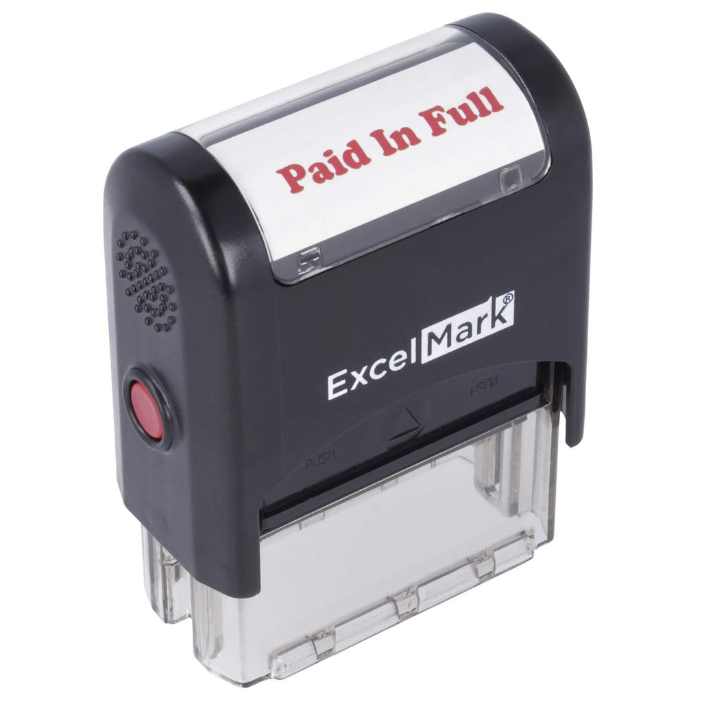 Paid in Full Self Inking Rubber Stamp - Red Ink