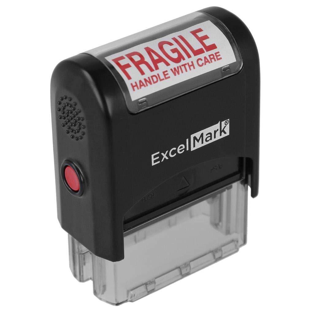 Fragile Handle with Care Self Inking Rubber Stamp - Red Ink