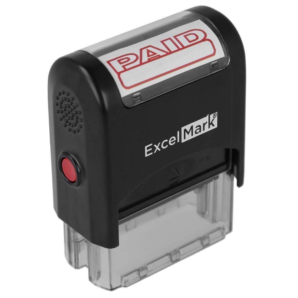 Paid Self Inking Rubber Stamp - Red Ink