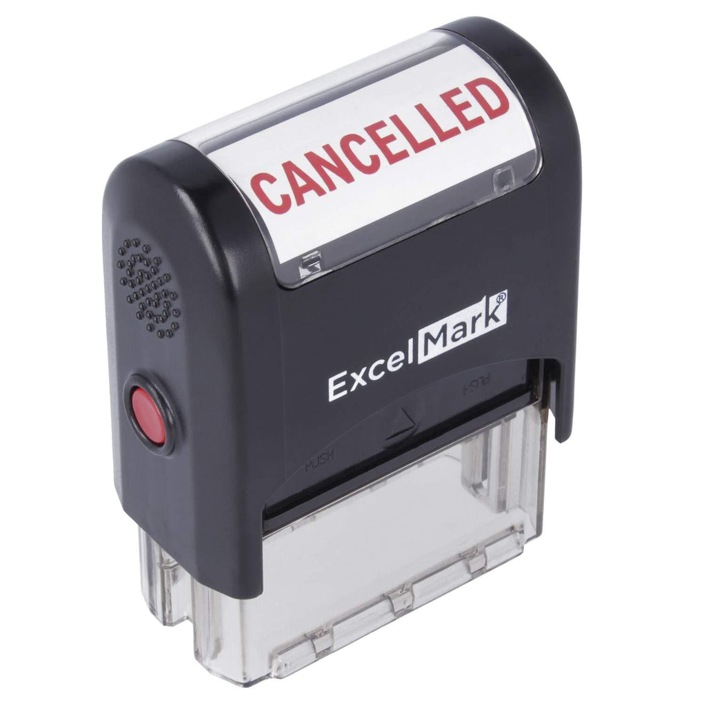 Cancelled Self Inking Rubber Stamp - Red Ink