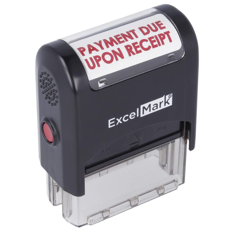 Payment Due Upon Receipt Self Inking Rubber Stamp - Red Ink