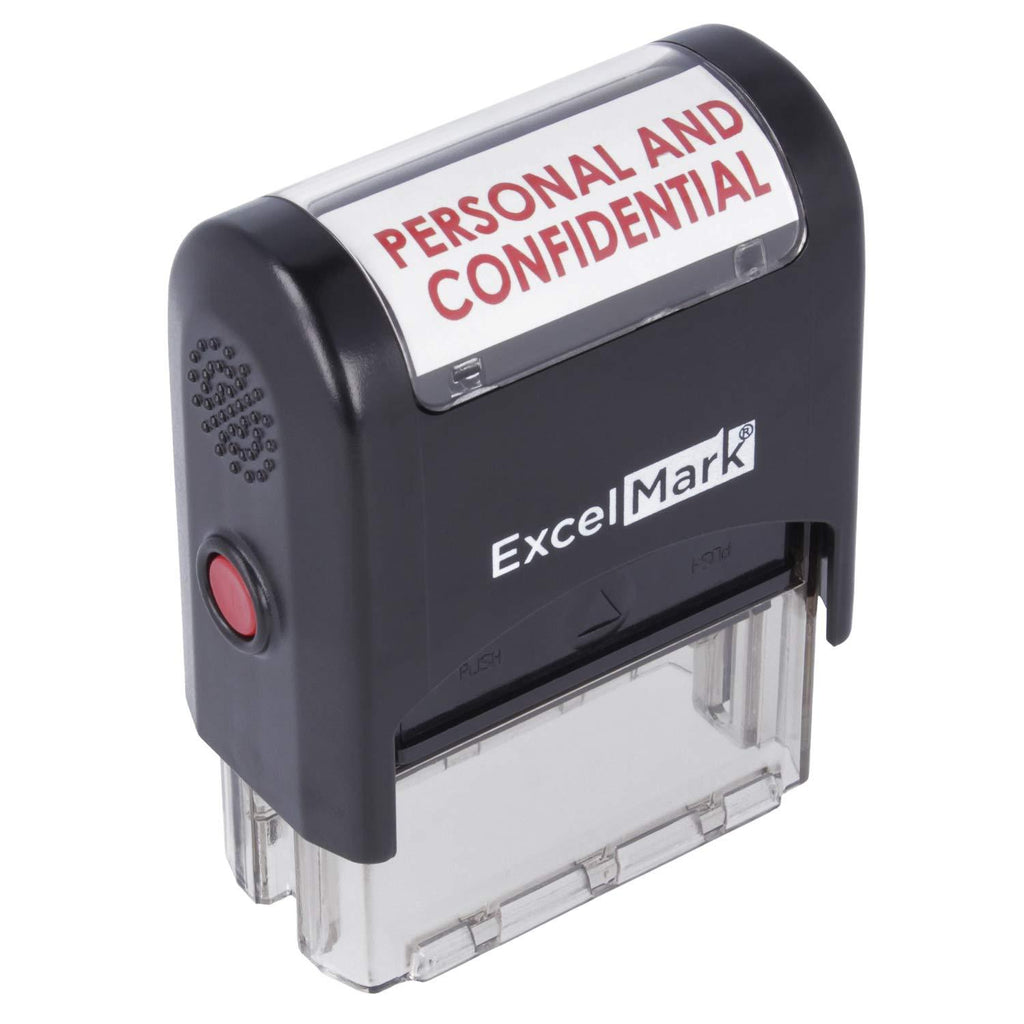 Personal and Confidential - ExcelMark Self-Inking Rubber Stamp - Red Ink