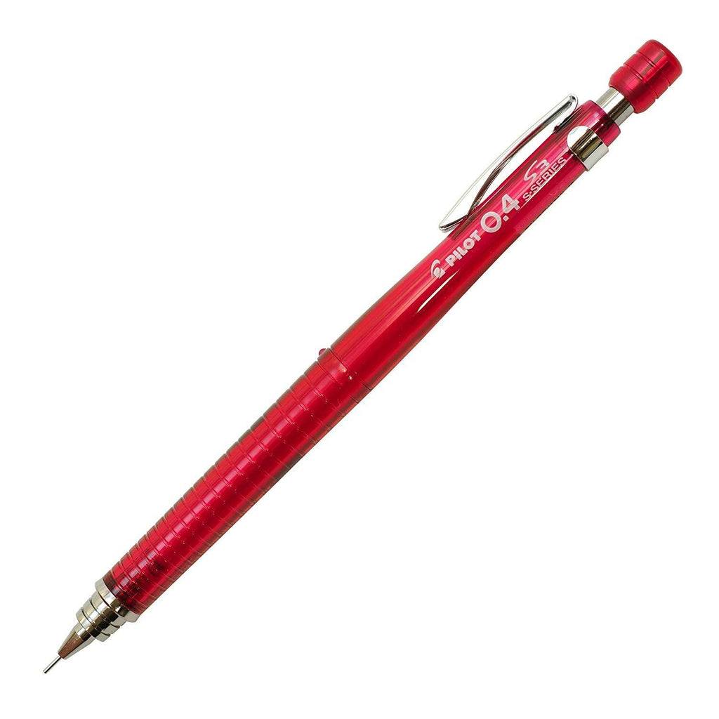 Pilot Mechanical Pencil S3, 0.4mm, Transparent Red Body (HPS-30R-TR4)