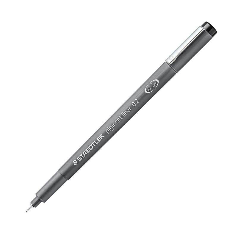 Staedtler Pigment Liner Fineliner Pen with Line Width 0.2 mm - Black, Pack of 10 Line Width - 0.2 mm