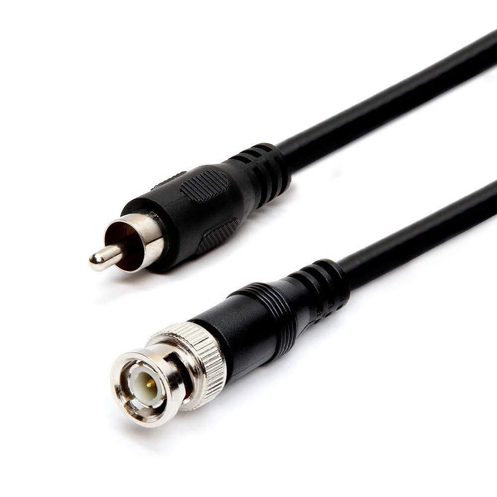 Cmple RG59U 12 Feet BNC Male to RCA Male, 75 Ohm, Coaxial BNC to RCA Video Cable, Black, (449-N) 12FT