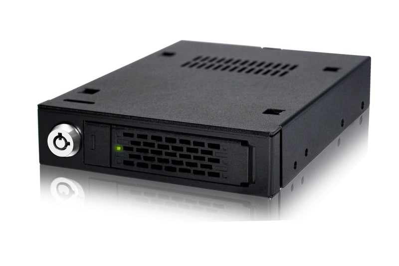 ICY DOCK Rugged Full Metal 2.5 SATA/SAS HDD & SSD Hot Swap Mobile Rack for 3.5 Drive Bay - ToughArmor MB991IK-B