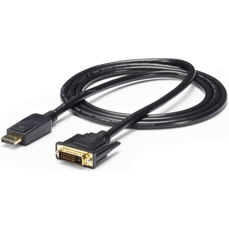 StarTech.com 6ft (1.8m) DisplayPort to DVI Cable - 1080p Video - DisplayPort to DVI Adapter Cable - DP to DVI-D Converter Single Link - DP to DVI Monitor Cable - Latching DP Connector (DP2DVI2MM6) 6 feet