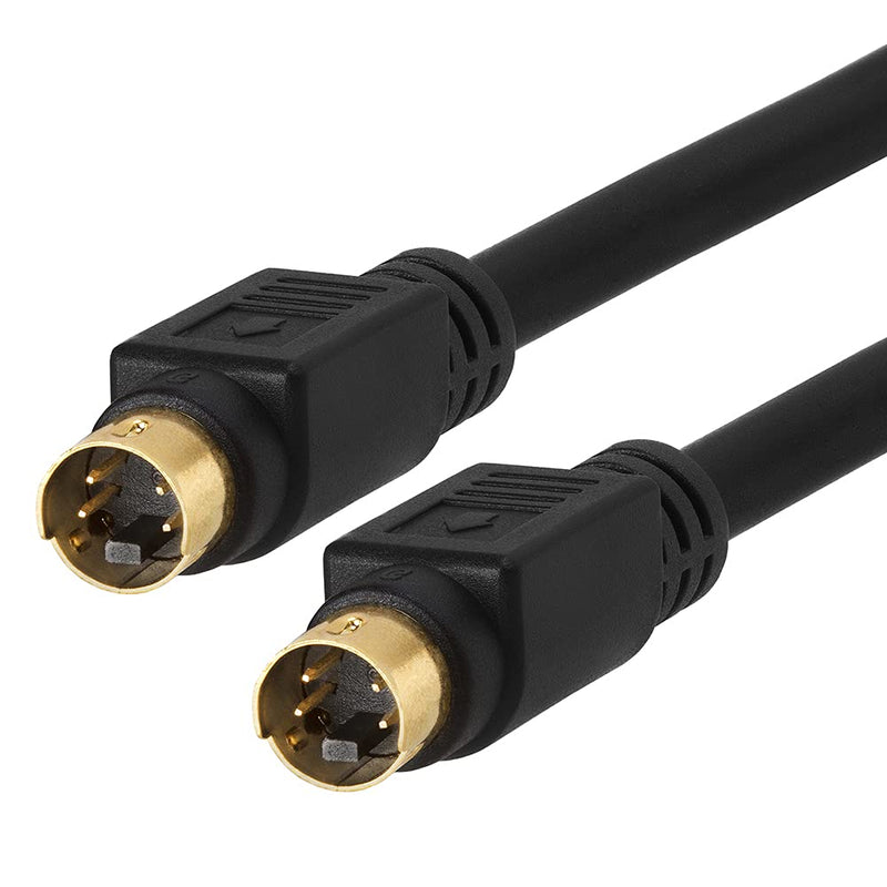 Cmple - S-Video Cable Gold-Plated (SVHS) 4-PIN SVideo Cord - 6 Feet 6FT Black