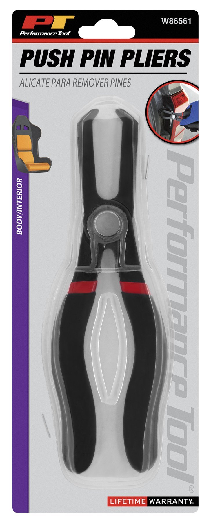Performance Tool W86561 Angled Push Pin Pliers for Retainer & Anchor for Honda, Toyota, GM, Ford, Chrysler