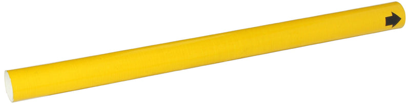 Brady 42304 BradySnap-On 1-1/2"- 2-3/8" Outside Pipe Diameter B-915 Coiled Printed Plastic Sheet Yellow Color Pipe Marker