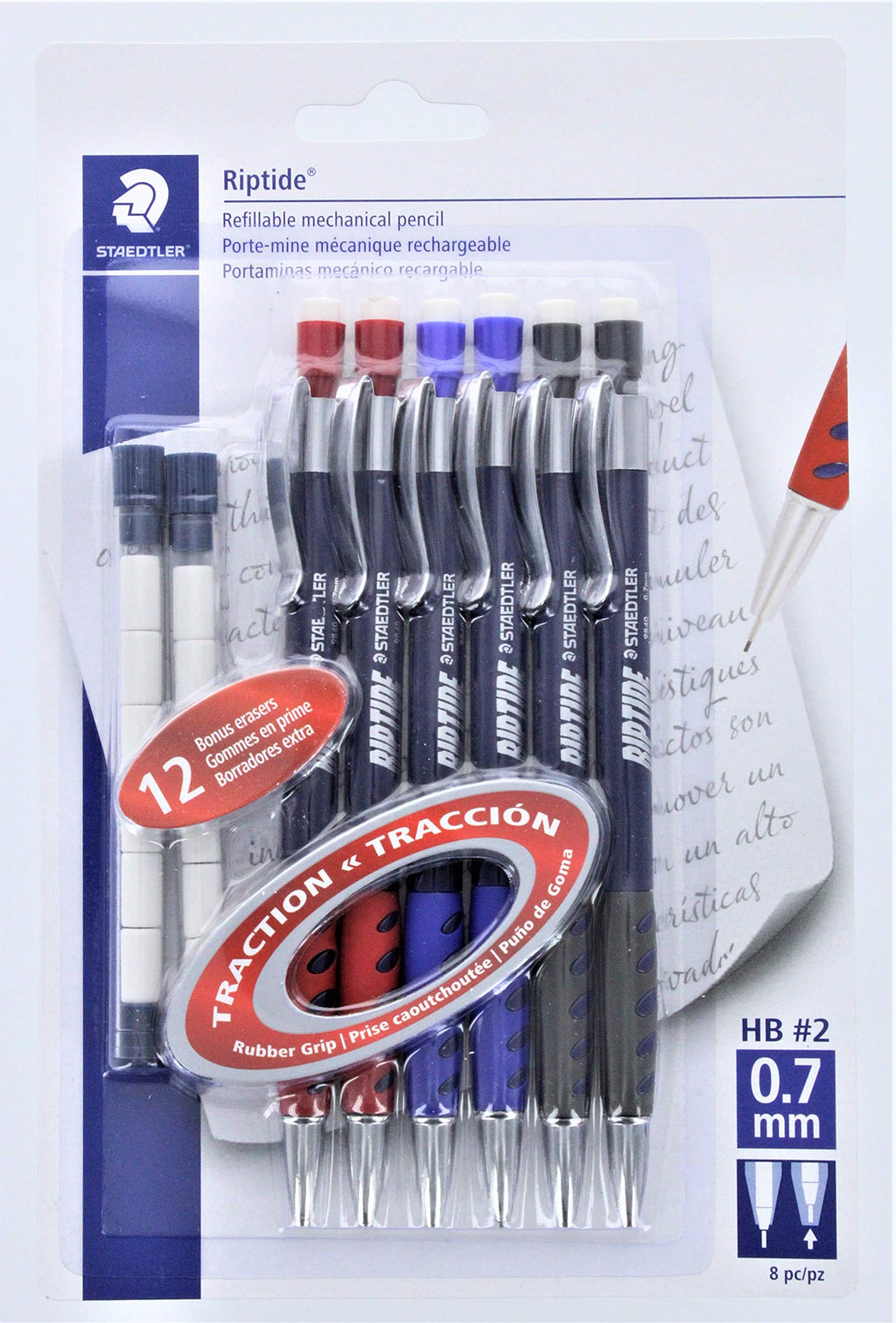 Pack of 6 Staedtler Riptide 0.7 Mechanical Pencils with Staedtler Mars Micro Carbon Lead -HB- 0.7mm Bundled by Maven Gifts