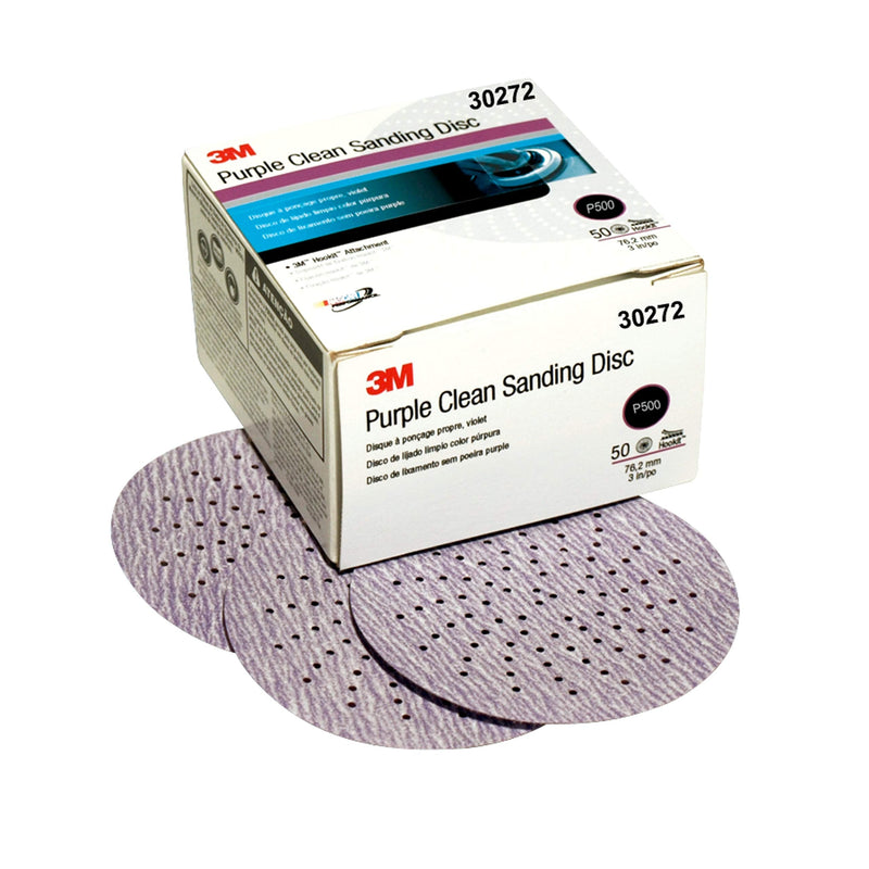 3M Hookit Purple Clean Sanding Disc 343U, 30272, P500, 50 discs per carton 1