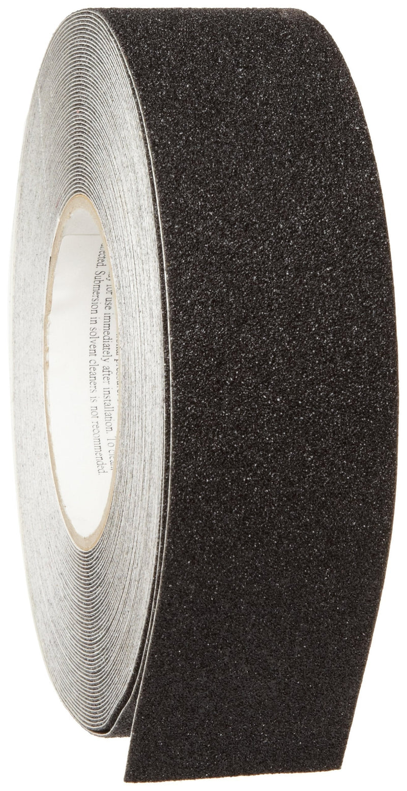 Brady 78190 60' Length, 2" Width, B-916 Grit-Coated Polyester Tape, Black Color Anti-Skid Tape Roll Mounted