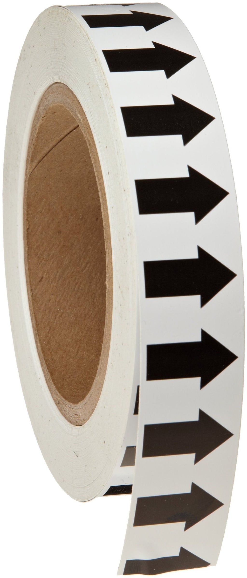 Brady 91413 90' Length, 1" Width, B-946 High Performance Vinyl, Black On White Color Arrow Tape, Legend (Arrow Pictogram)